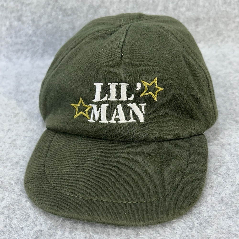 LIL' MAN Baby Baseball Cap Infant Hat Olive Green‎ Embroidered Elastic Back